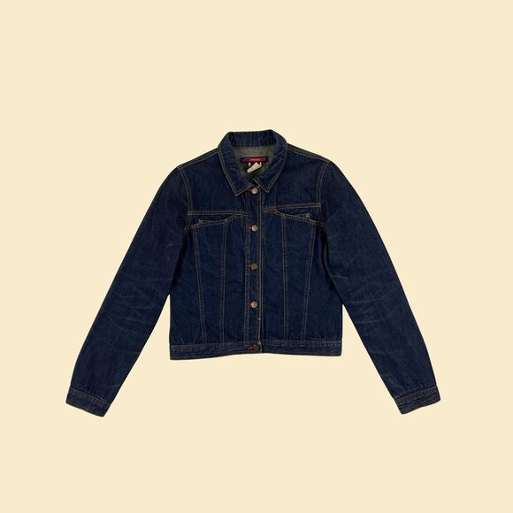 90s/Y2K BCBG MaxAzria denim jacket, size M vintage womens jean jacket/shirt - Picture 2 of 10